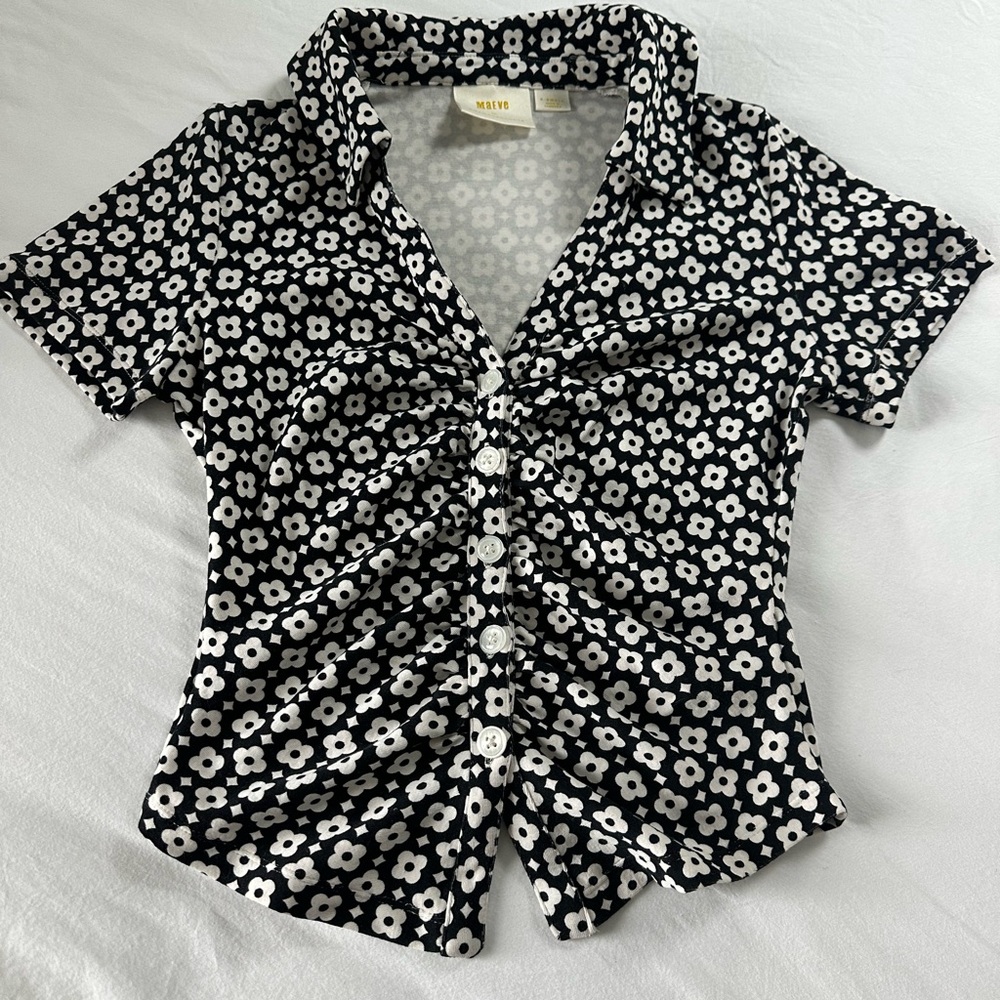 Maeve Monochrome Floral Top